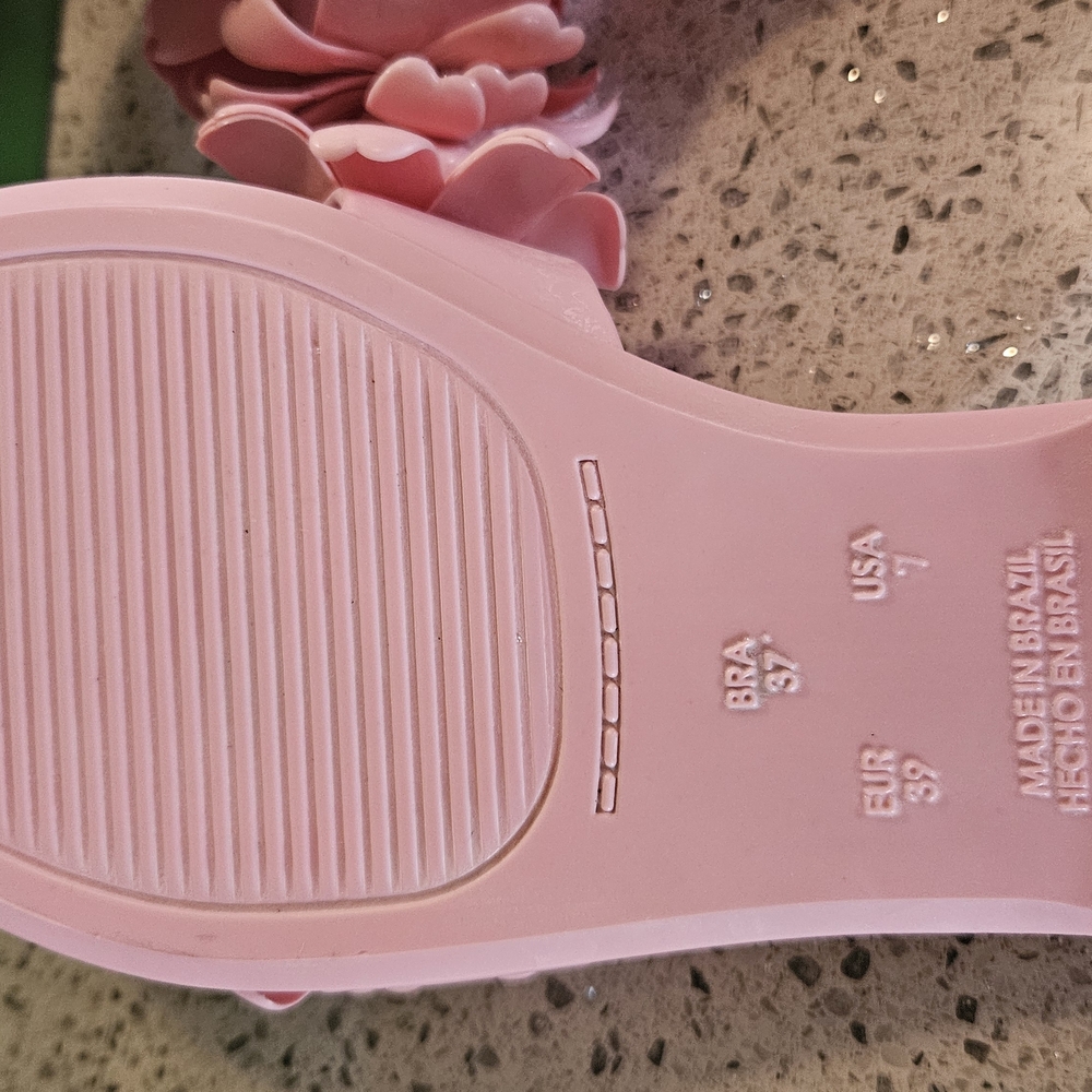 kate spade Pink Floral Jelly Toe-Post Sandals - Picture 6 of 8